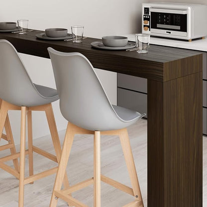 Mobili Fiver, Evolution Peninsula 70.9 x 15.7 in, Dark Walnut, Made in Italy