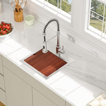 15 Inch Drop In Kitchen Sink - Beslend ADA 6 Inch Depth 15x15 Drop In Worksation Sink Topmount Stainless Steel 16 Gauge Mobility Friendly Sinks for Wheelchair Accessible Kitchen