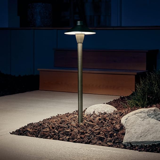 Kichler 12V Path Light in Textured Architectural Bronze, Durable Landscape Lighting, (21" H x 6.75" Dia), 15478AZT