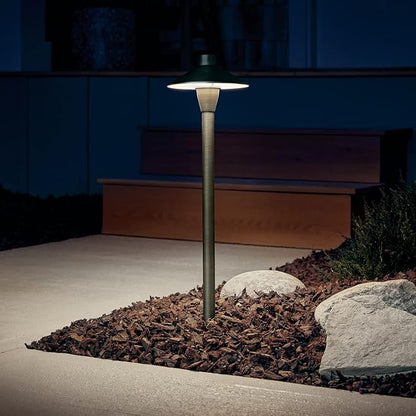 Kichler 12V Path Light in Textured Architectural Bronze, Durable Landscape Lighting, (21" H x 6.75" Dia), 15478AZT