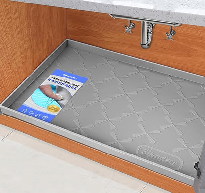 SIKADEER 40" x 19" Under Sink Mat Waterproof, Silicone Mat Kitchen Drawer Shelf and Cabinet Liner, Sink Protector for Kitchen Organizers and Storage, Boot Tray Pet Food Mats