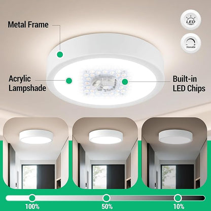 11" LED Flush Mount Ceiling Light, White Modern Ceiling Light Fixture with 5CCT 2700K-5000K, Dimmable LED Light Fixtures Ceiling Mount for Kitchen Bathroom Bedroom Hallway