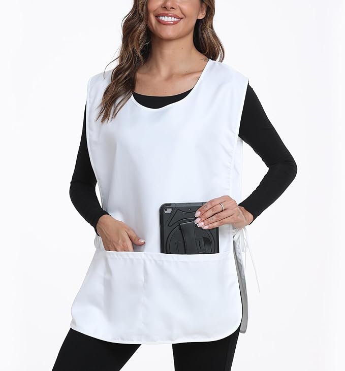 Xeoxarel Unisex Cobbler Apron with 3 Pockets, Adjustable Drawstring Waist, Professional Lightweight for Kitchen Salon Garden