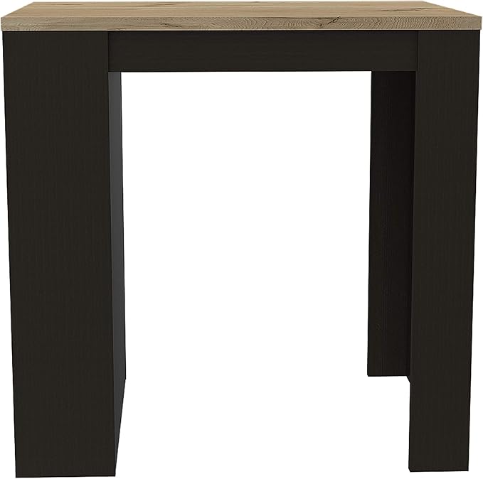 Modern Dining Table Kitchen Island with Three Side Shelves Sturdy Stable Easy Clean Adjustable Counter Console Living Room Luxury Decor,Black