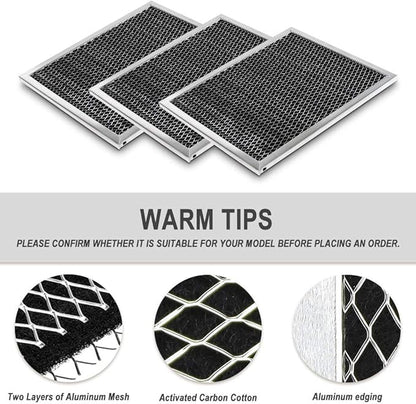 97007696 Range Hood Filter Charcoal Odour Filter for Range vent hood by Cenipar (8 3/4" X 10 1/2" X 3/8")-3 Pack