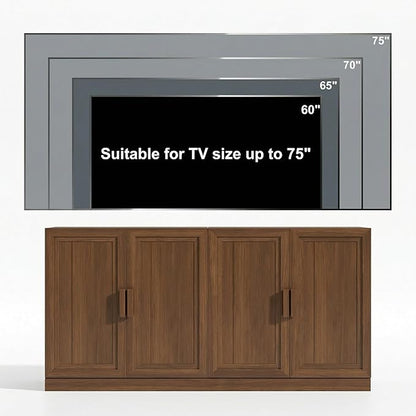 Casaphoria Adam Sideboard Buffet Cabinet with Storage, Sideboard Cabinet with Wooden Doors & Adjustable Shelves, 31" W x 36" H Coffee Bar for Entryway Kitchen Living Room, Walnut