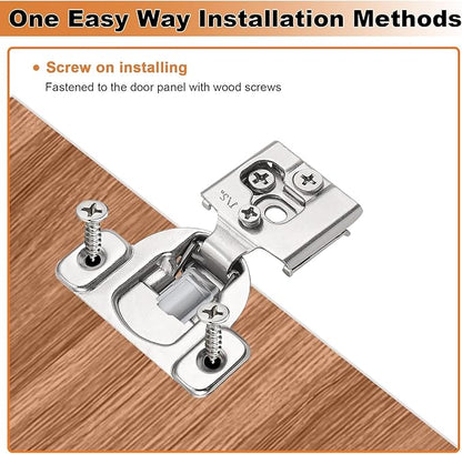 Probrico 2 Pack 1 Pair 1/2 inch Overlay Soft Close Cabinet Hinges Hidden Door Hinge for Kitchen Cabinet Hinges Concealed Self Closing Face Frame for Cupboard, Wardrobe, 105 Degree Opening Angel