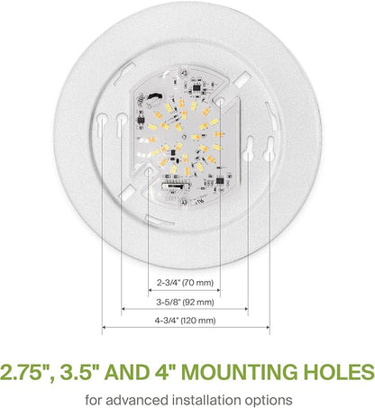 ASD 6 Pack LED Disk Lights 6 Inch, 15W 5CCT 2700K-5000K 1245LM CRI90+, Dimmable Flush Mount Ceiling Light Fixture, Low Profile Surface Mount Disc Lights, Junction Box or Recessed Can Install, ETL