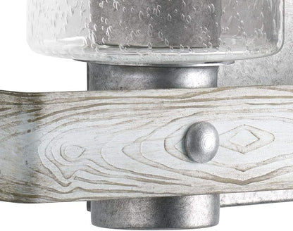 Progress Lighting Gulliver Collection 3-Light Clear Seeded Glass Coastal Bath Vanity Light Galvanized