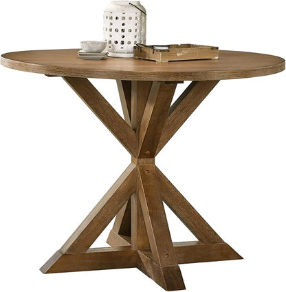 Cross-Buck Base Counter Height Table - Modern Farmhouse Dining Table for Kitchen Islands, Bars, and Casual Dining Areas