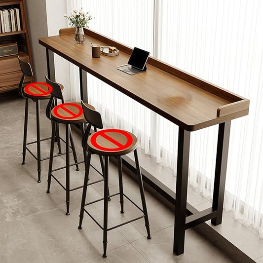 Rustic Bar Height Table - Long Narrow Counter Table for Kitchen, Living Room, Coffee Shop & Small Spaces - Tall Island Table, Perfect for Foyers & Window Areas -