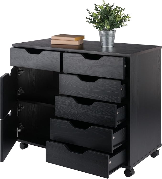 Winsome Halifax Mobile Storage Cabinet with Doors & Drawers, Stylish & Functional Home Storage Cabinet for Filing, Kitchen Organization, Moveable Furniture for Office, Dorms, Apartments