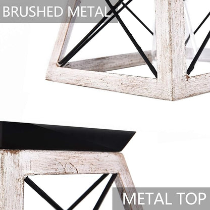 Luupyia Farmhouse Ceiling Light Fixture Semi Flush Mount, One-Light Square Farmhouse Chandelier Lighting, Rustic Island Overhead Fixtures for Dining Room Entryway Living Room Beige