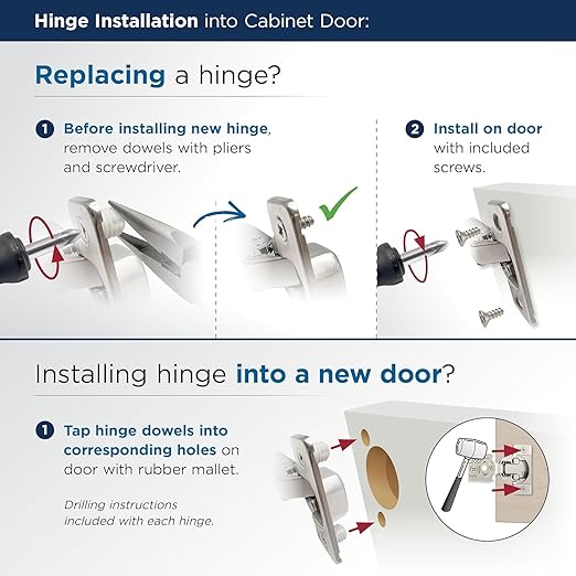 Amerock 2 Pack 3/4 inch Overlay Soft-Closing Compact Concealed Hinge for Face Frame Cabinet, 105-degree Opening Angle with 3-Way adjustability