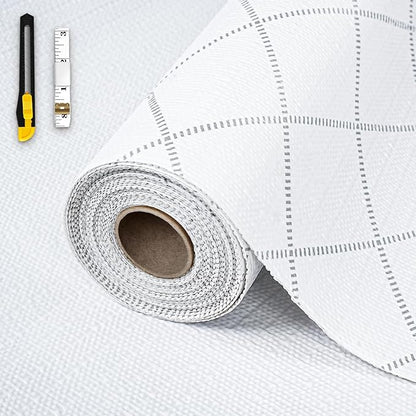 Shelf and Drawer Liner for Kitchen Cabinet,18 in x 30 FT Non-Adhesive Rhombus Cabinet Liners for Shelves Non-Slip Waterproof Kitchen Drawer Liners Contact Paper Shelf Paper with Knife and Tape Measure