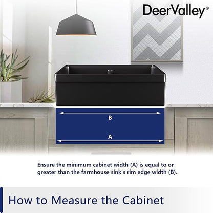 DeerValley 33 inch Workstation Kitchen Sink, Black Fireclay Farmhouse Sink, Double Bowl Apron Front Deep Drop-in Undermount Sink with Workstation Accessories