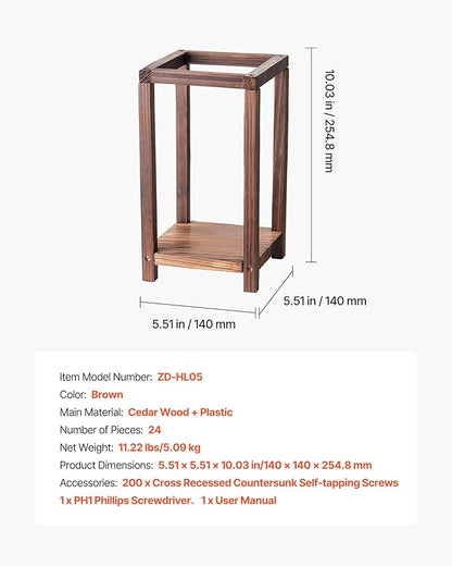VEVOR 24 Pcs Wooden Wedding Lantern, Cedar Wood and Plastic Wooden Lantern Candle Holder, Rustic Decorative Home Centerpiece Ideal for Wedding Table Party Farmhouse Indoor Decor, Brown