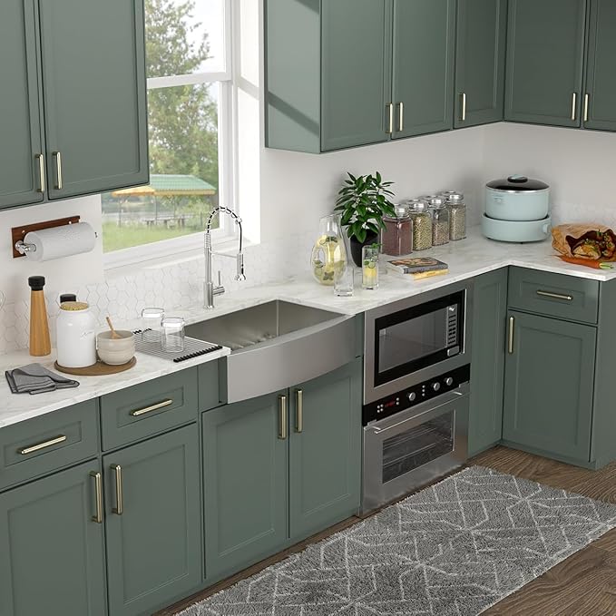 Logmey 33 Inch Apron Front Farmhouse Kitchen Sink,33x20 Premium 16 Gauge Stainless Steel Deep Single Bowl Sink,Ideal for Home Cooking,Cleaning & Daily Kitchen Use,Noise Reduction