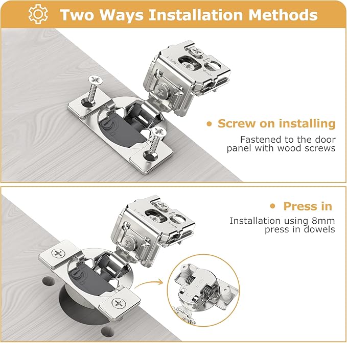 [Closing Speed Control] 10 Pack 3/4 Inch Overlay Soft Close Hinges for Face Frame Cabinet, 4D Adjustment, Stainless Steel Kitchen Cabinet Hardware, 105° Open Concealed Self Closing Hinge