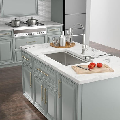 32 Kitchen Sink Undermount Workstation - Kichae 32x19 Undermount Kitchen Sinks Ledge Workstation 16-Gauge Stainless Steel Deep Single Bowl Under Counter Handmade Basin