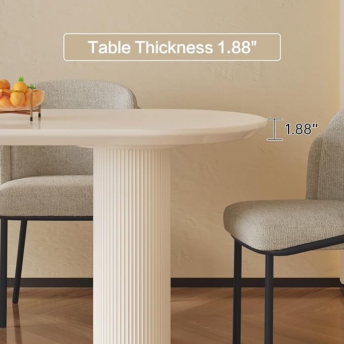 Dining Table Set for 6, Modern Kitchen Table with 6 Chairs, Dining Room Table Set for Kitchen,Dining Room,Home & Office (62.99" White Table with 6 Chairs)