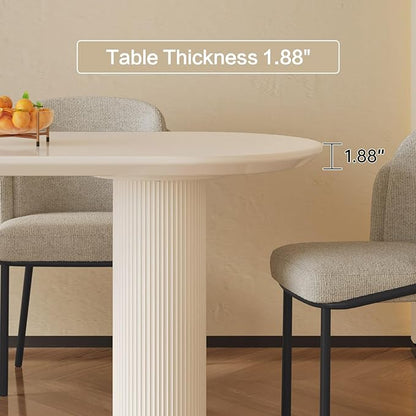 Dining Table Set for 6, Modern Kitchen Table with 6 Chairs, Dining Room Table Set for Kitchen,Dining Room,Home & Office (62.99" White Table with 6 Chairs)