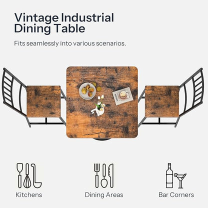 HOOBRO Dining Table, Square Dining Table for 2, 27.6" Dining Room Table for Small Spaces, Tulip Kitchen Table, Anti-Slip Heavy Base, Easy to Assemble, for Living Room, Kitchen, Rustic Brown BF18CZ01