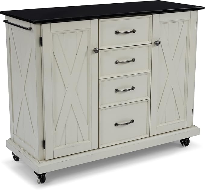 Seaside Lodge Black Granite Top Kitchen Cart by homestyles