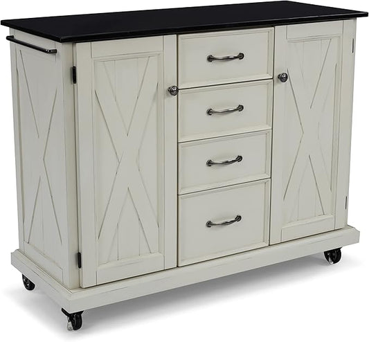 Seaside Lodge Black Granite Top Kitchen Cart by homestyles