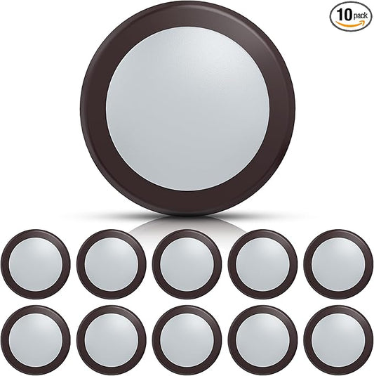 ECOELER 6 Inch Dimmable LED Disk Light, Round Flush Mount Recessed Retrofit Downlight, 16.5W 1000Lm, 3000K Warm White, Aluminum Baffle Bronze Trim, ETL & FCC Listed, 10 Pack