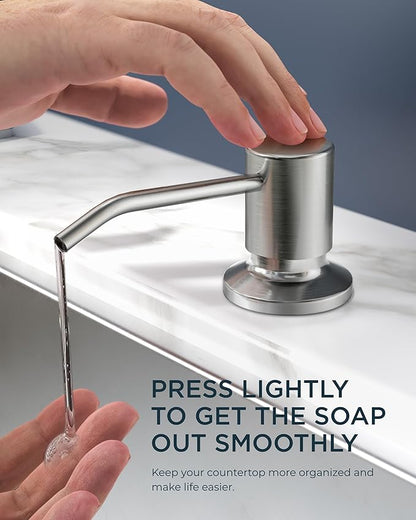 FORIOUS Kitchen Faucet with Soap Dispenser, Brushed Nickel Stainless Steel Sink Faucet with Pull Out Sprayer Modern Single Handle Suitable for Bar RV Farhouse Laundry Outdoor