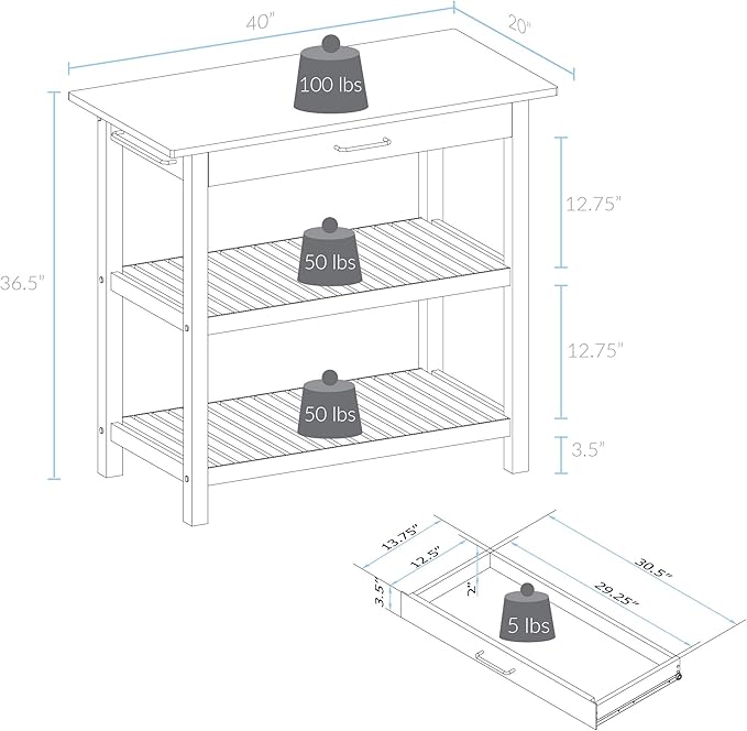 Kitchen Island with Solid American Cherry Top