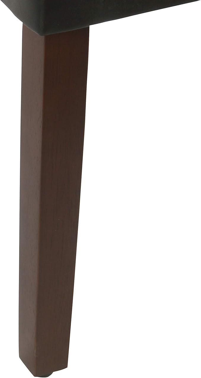 HomePop Parsons Upholstered Accent Dining Chair, Set of 2, Black Faux Leather
