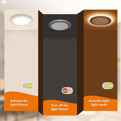 12 Pack 6 Inch LED Recessed Light with Night Light, 5CCT, Ultra-Thin with Junction Box 12W,1080lm, Dimmable Non-Can Downlight, High Brightness, ETL approva