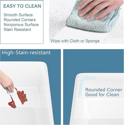 White Farmhouse Sink 33 x 20 Inch, Large Firecaly Apron Front Undermount Farm Sink Heavy Duty Deep Single Bowl, with Custom Accessories 2 Types, Pure White, for Kitchen