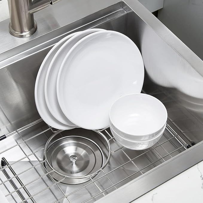 Friho 18 X 18 Inch Drop In Bar Sink, Stainless Steel Small Kitchen Sink, Top Mount Rv Sink Deep Workstation Single Bowl, Outdoor Camper Laundry Wet Bar Prep Sinks With Grid & Drain & Cutting Board
