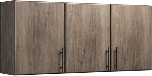 Prepac Elite 54" Wall Cabinet, Drifted Gray Storage Cabinet with 2 Adjustable Shelves, Storage for Pantry, Kitchen, Bathroom 12" D x 54" W x 24" H