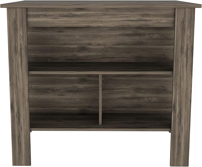 GOWE Dark Brown 3-Shelf Kitchen Island