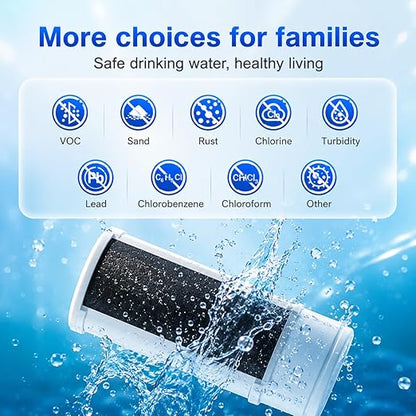 Vortopt Faucet Water Filter,360° Rotary Kitchen Faucet Filter with Carbon Block Filter,350 Gallon NSF Certified Agua Purifier,Can Reduce 99% Chlorine,Improve Taste,Drinking Water Filter,T10-Silvery.