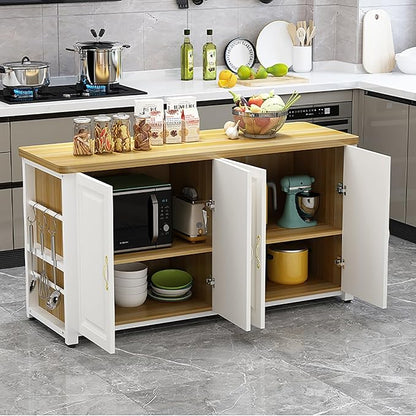 Kitchen Island with Cabinets, Freestanding Pantry Cabinet, Buffet Cabinet/Sideboard, Sideboard TV Stand for Dining Room, Living Room, Kitchen (Modern Buffet Table)(70x40cm/27.55x15.74in)
