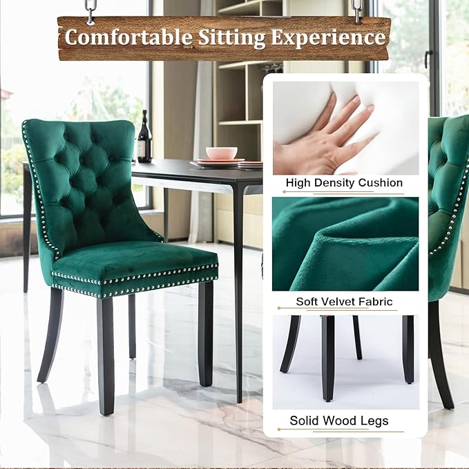 Goujxcy 5-Piece Extendable Dining Table Set for 4, 63-78 Inch Faux Travetine Kitchen Table Set with 4 Green Upholstered Chairs Modern Wood Expandable Dining Room Table Set for Kitchen Apartment