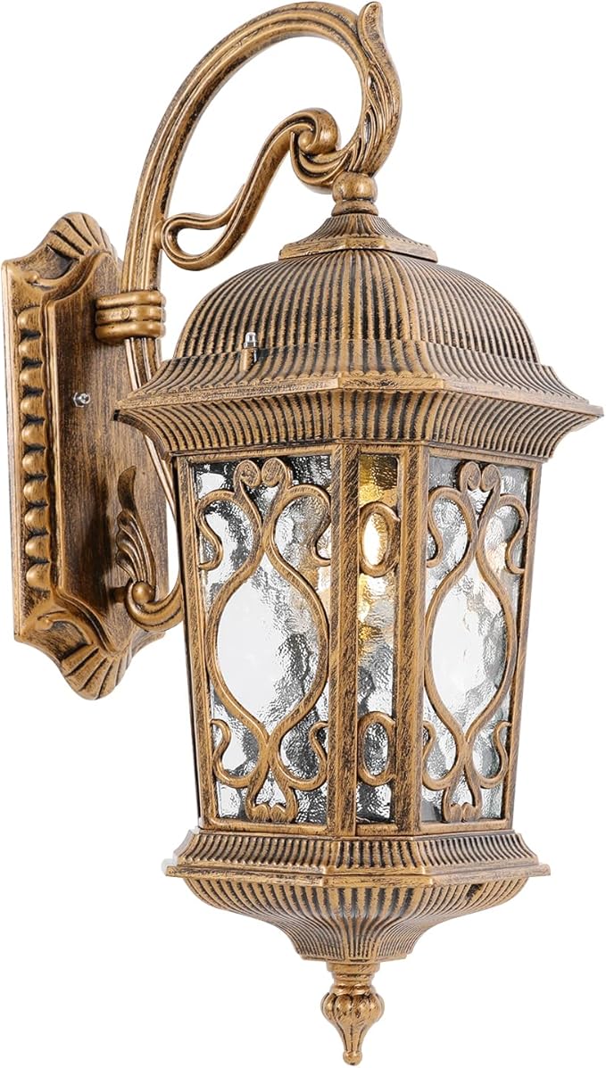 Outdoor Wall Light Fixtures, IP55 Waterproof Outside Wall Lantern Retro Exterior Wall Sconces Vintage Wall-Mounted Lights for Garage House Porch Doorway, E26 w/o Bulb