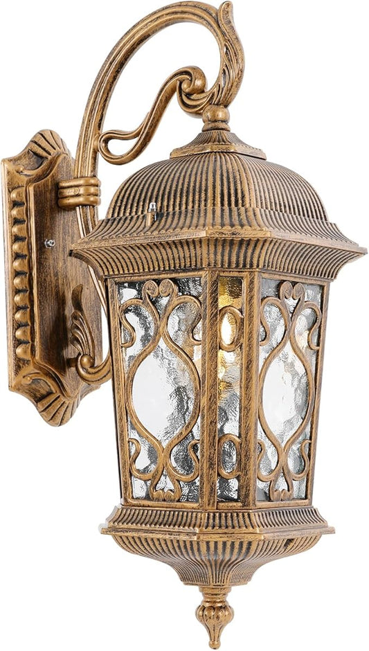 Outdoor Wall Light Fixtures, IP55 Waterproof Outside Wall Lantern Retro Exterior Wall Sconces Vintage Wall-Mounted Lights for Garage House Porch Doorway, E26 w/o Bulb