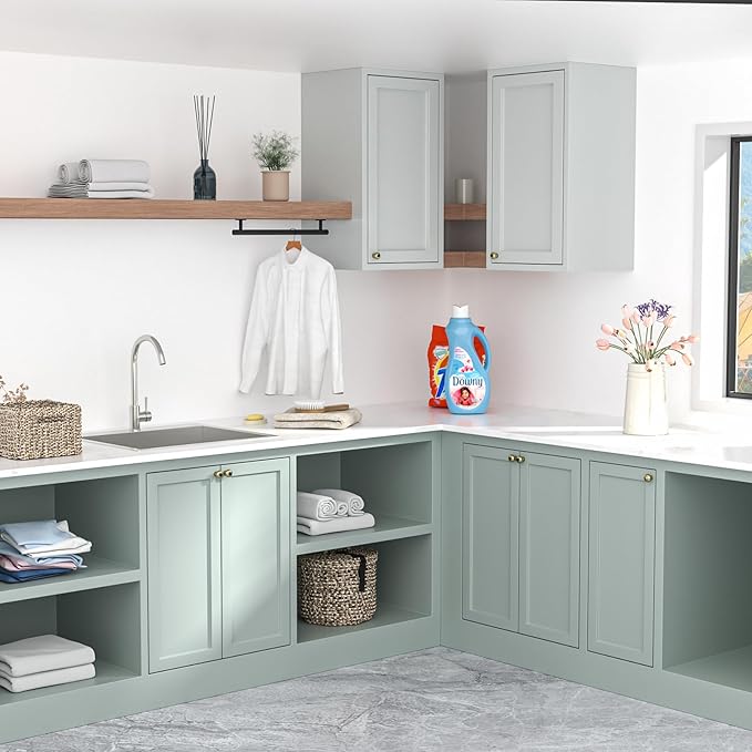 Mocoloo 22 Inch Drop In Laundry Sink - 22 x 22 x 12 Inch Laundry Room Sinks Topmount Kitchen Sinks Stainless Steel Deep Utility Sink 16 Gauge Square Single Bowl Handmade