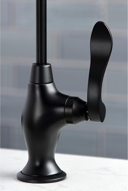 Kingston Brass KS3190NFL NuWave French Single Handle Water Filtration Faucet, Matte Black