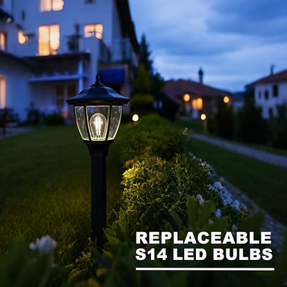 GOODSMANN Landscape Lighting 2PK Pathway Lights Low Voltage 1 Watt LED 12V AC Landscape Lights 40 Lumen 2700K Warm White with Replaceable Led Bulbs Cable Connectors