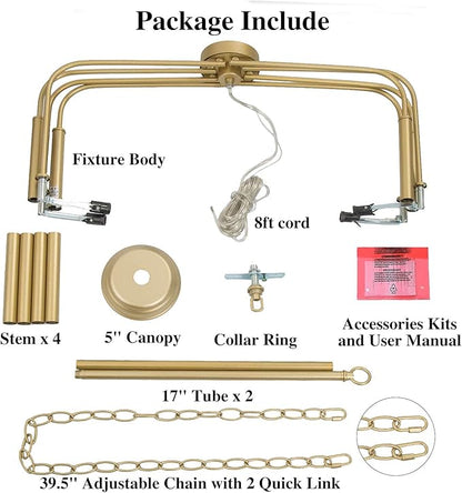 KSANA Gold Chandelier, Modern Light Fixture for Bedroom, Foyer, Dining & Living Room, Kitchen, and Entryway, (Upgraded Version, 2 Types of Height 8 Arms)