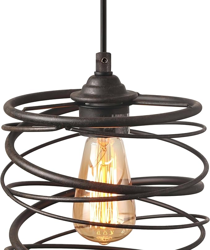 LALUZ Pendant Lights Kitchen Island, Industrial Kitchen Pendant Lighting Over Island, Rustic Iron Pendant Light Fixtures for Bedrooms, Dining Room, Hallway, Tableside