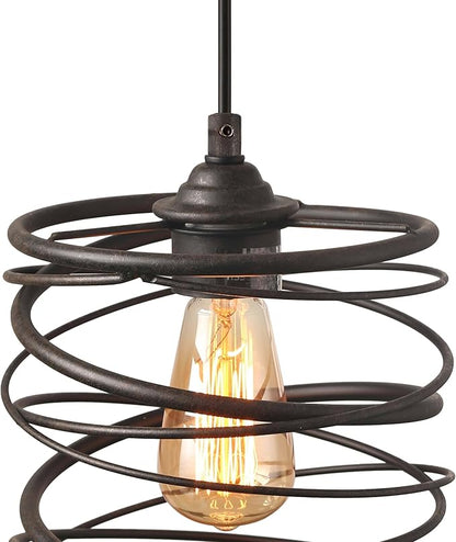LALUZ Pendant Lights Kitchen Island, Industrial Kitchen Pendant Lighting Over Island, Rustic Iron Pendant Light Fixtures for Bedrooms, Dining Room, Hallway, Tableside