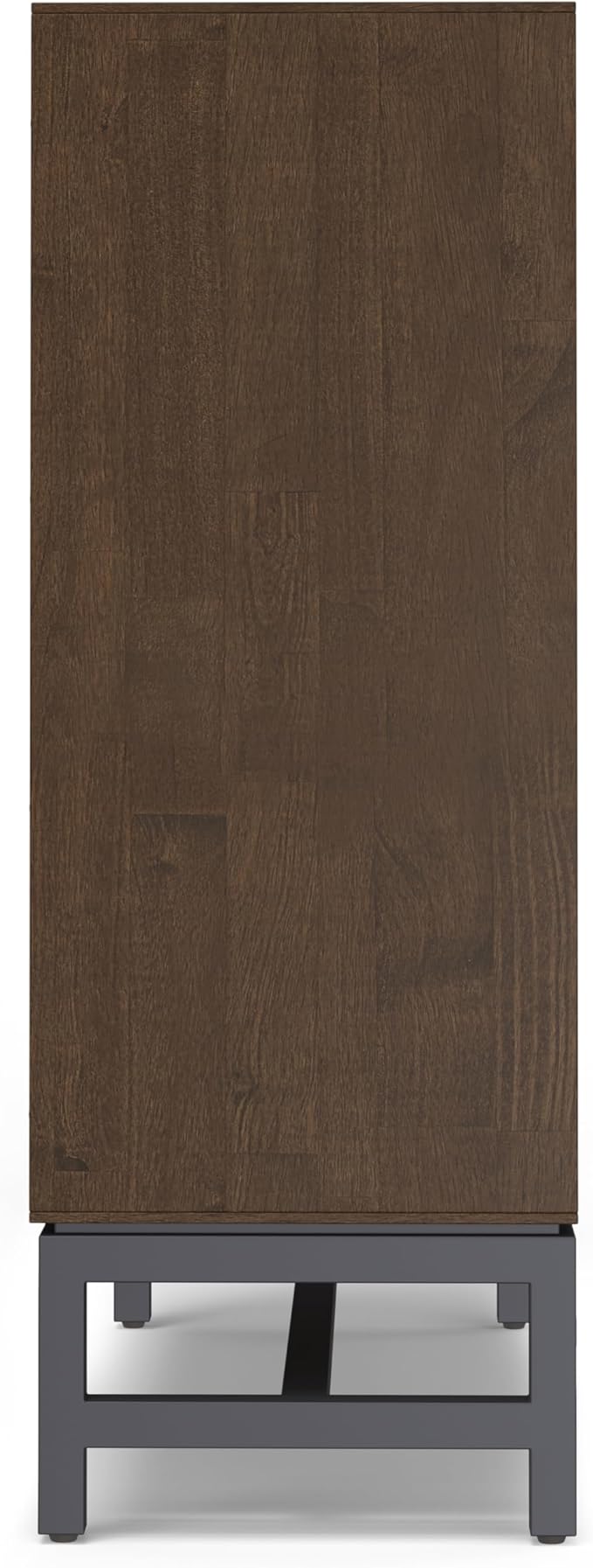 SIMPLIHOME Banting SOLID HARDWOOD 36 inch Wide Modern Industrial Entryway Storage Cabinet in Walnut Brown for the Living Room, Entryway and Family Room